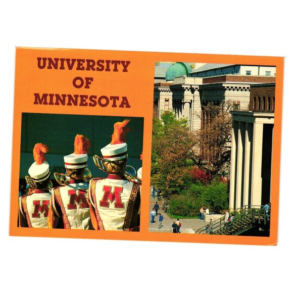 University Of Minnesota Postcard Marching Band Buildings Vintage Unused School - Picture 1 of 2